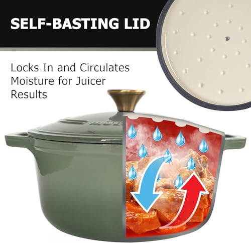 4.5 Quart Enameled Cast Iron Dutch Oven For Sourdough Bread Baking