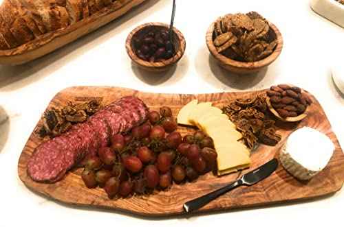 16" Rustic Handmade Olive Wood Bark Edge Charcuterie Board by Orchard Hardwoods