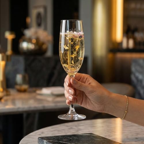Voglia Nude 8.5 Ounce Champagne Glasses Set Of 6 Crystal Flute Glasses (6 Count)