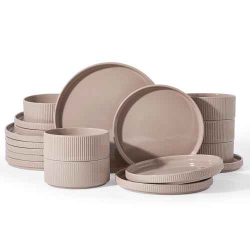 Stoneware Dishes Dinnerware Sets for 6 (18 Count)