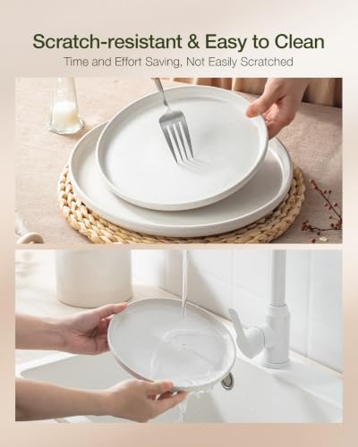 Milkyway 12 Piece Dinnerware Set (Matte Beige White & Light Pink / Service for 4 (Standard Dinner Set))