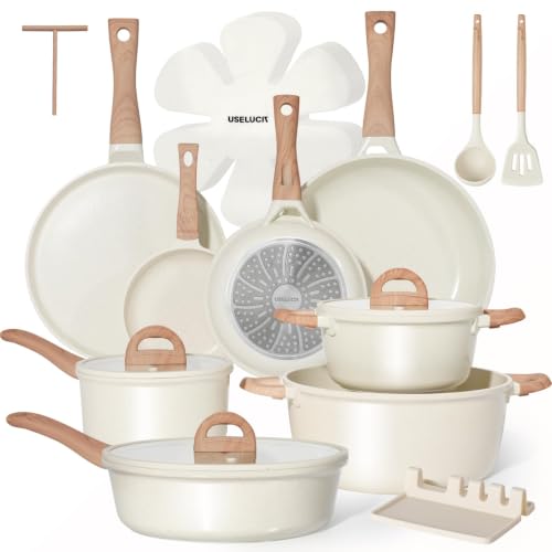 22 Piece Ceramic Cookware Set with Utensils