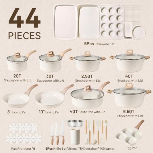 44pcs Pots and Pans