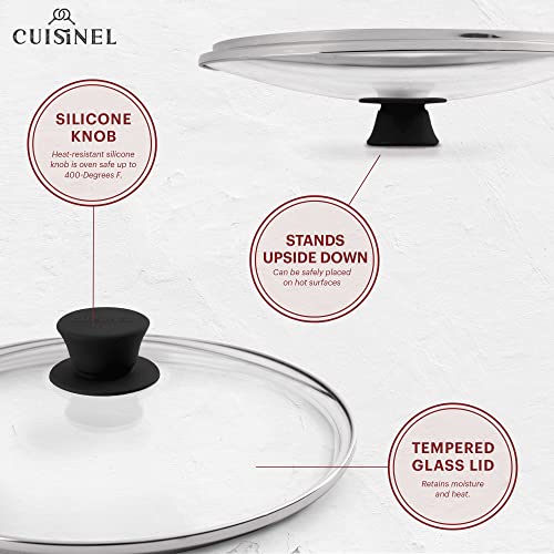 Cast Iron Skillet Set (Dual Handle Skillet + Glass Lid / 8"+10"+12")