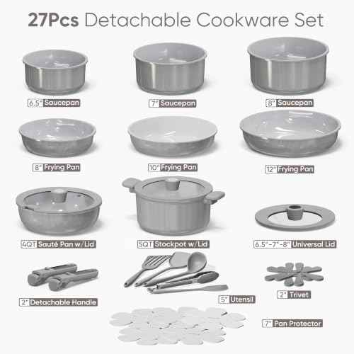 27pcs Ceramic Cookware Set