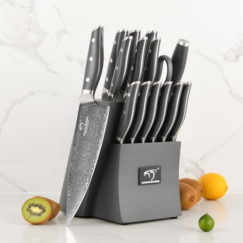 16 Piece Damascus Kitchen Knife Set (16 Count)