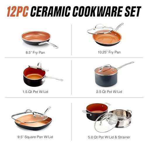12 Pc Ceramic Cookware Set Nonstick (12 Count)