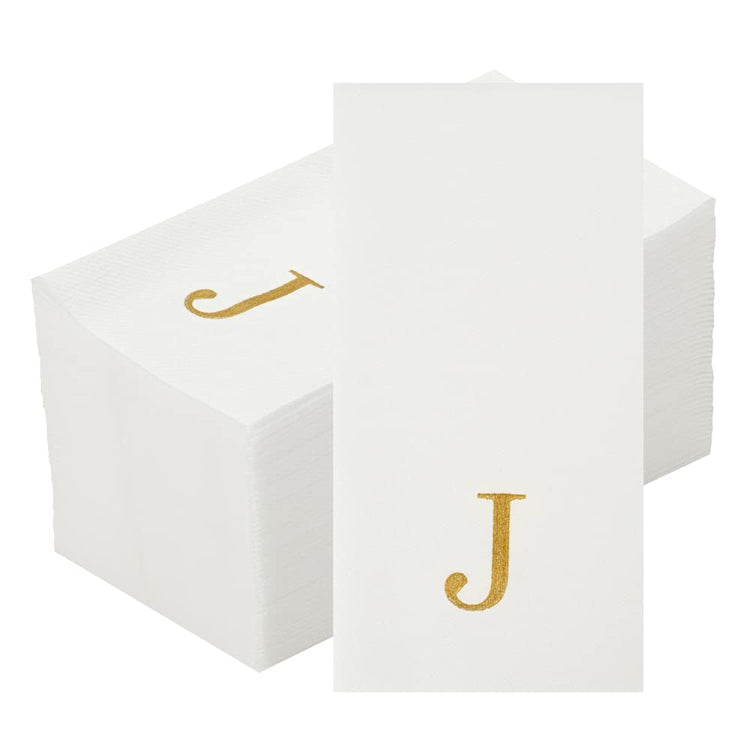Paper Rectangle Gold Letter J Linen (2000 Count)