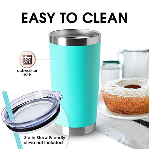 20oz Stainless Steel Tumblers Bulk (Light Blue-A / 4 Count (Pack of 1))
