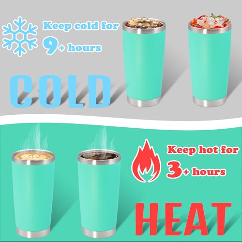20 oz Tumbler Insulated Tumblers Stainless Steel Coffee Mug (Light Blue)