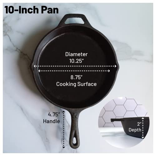 10-1/4 Inch Round Medium Pre-Seasoned Cast Iron Skillet (10 inch)