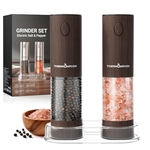 Electric Salt and Pepper Grinder Set (Large / Black Walnut)