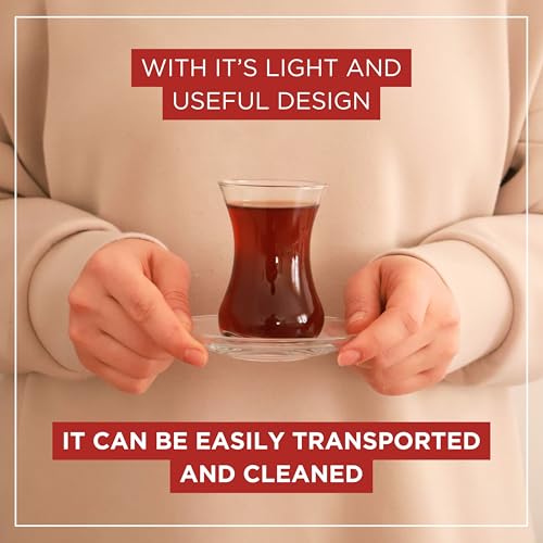 Tea Glass Set of 24 with Saucers (6 Count)