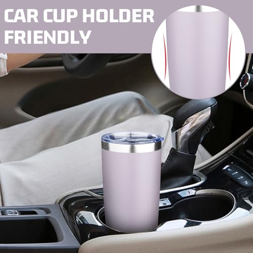 20oz Tumbler with Lid Double Wall Vacuum Insulated Travel Coffee Mug Stainless Steel Thermal Cup Powder Coated Sturdy Coffee Tumbler Bulk for Hot and Cold Beverages (20 Ounces (4 Pack) / Purple-Blue-Lavender-Yellow)