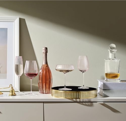 Nude Round Up Dusty Rose Set of 2 Wine Crystal Glass (6.75 Count)