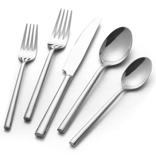 Potter 40 Piece Forged Silverware Set Stainless Steel Flatware Set Cutlery Set (10 Count)