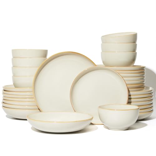 32 Piece Double Bowl Dinnerware Sets with Pasta Bowls