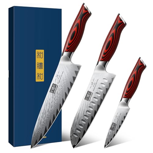 Damascus Knife Set (3 Count)
