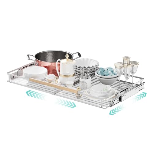 Expandable Pull Out Cabinet Organizer (X-Large, 23.2~39.99'' W x 22.5''D/Side-Mount / 1Pack)
