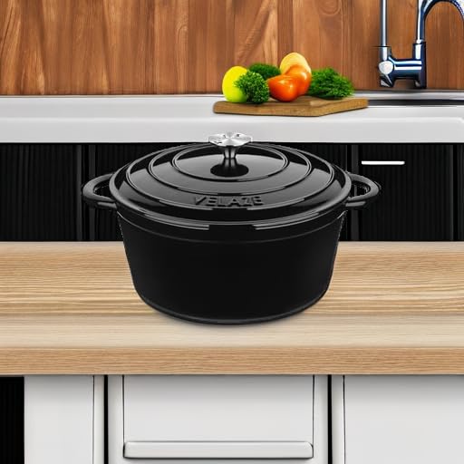 7.5 QT Enameled Cast Iron Dutch Oven Pot with Lid