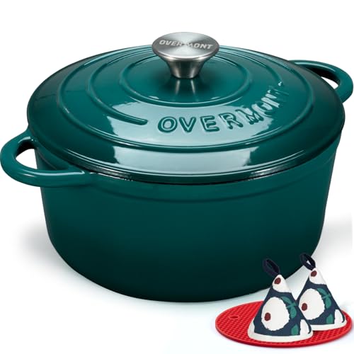 Enameled Cast Iron Dutch Oven (4.5 Quart / Bottle green)