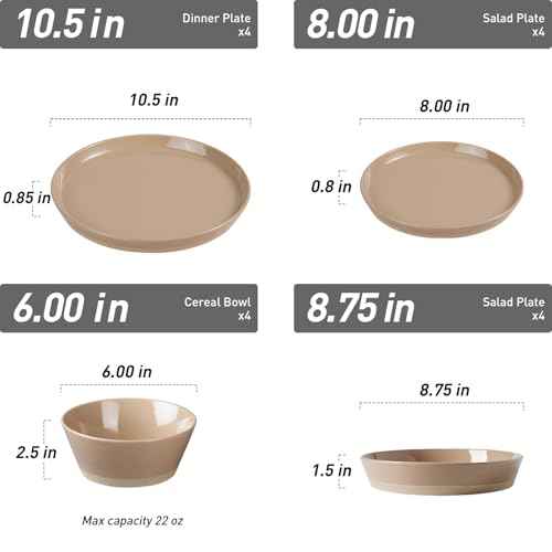 Saturn Stoneware Dinnerware Set with Pasta Bowl (16 Count)