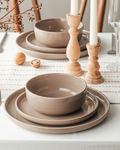 Milkyway 24 Piece Dinnerware Set with Mugs (Cinnamon Brown / Service for 6 (Include Mugs))