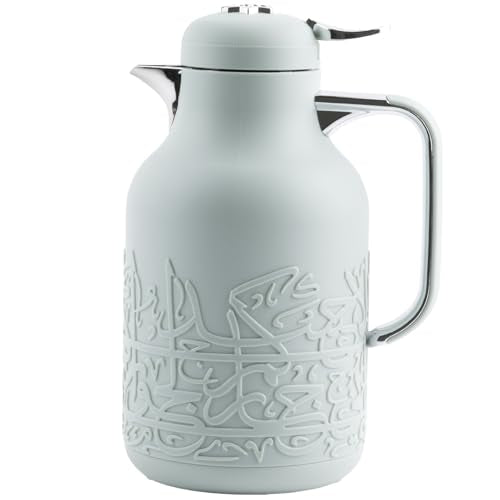 Insulated Carafe Flask 1L For Hot Coffee & Tea (Green mint & Silver)