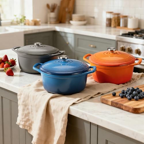 Enameled Cast Iron Dutch Oven (5.5 Quart / Stone Grey)