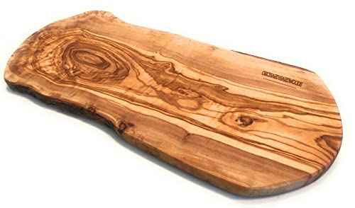 16" Rustic Handmade Olive Wood Bark Edge Charcuterie Board by Orchard Hardwoods