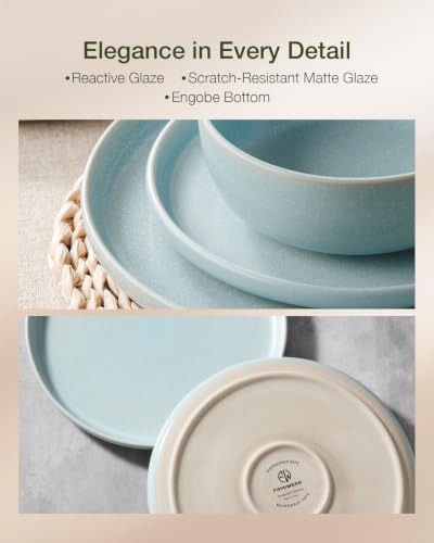 Milkyway 24 Piece Stoneware Dinnerware Set (Light Blue / Service for 8 (Standard Dinner Set))