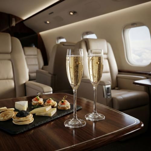 Voglia Nude 8.5 Ounce Champagne Glasses Set Of 6 Crystal Flute Glasses (6 Count)