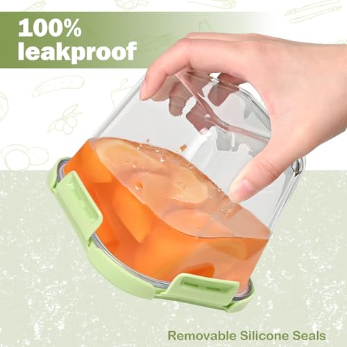 Borosilicate Glass Soup Containers with Lids (Multicolor6)