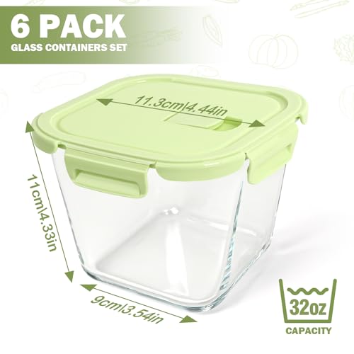 Borosilicate Glass Soup Containers with Lids (Multicolor6)