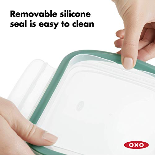 Good Grips 8 Cup Smart Seal Airtight Glass Rectangle Container (Teal)