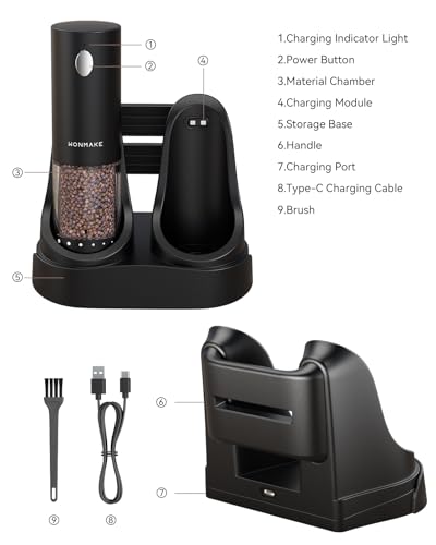 Electric Salt and Pepper Grinder Set (Black / Set)