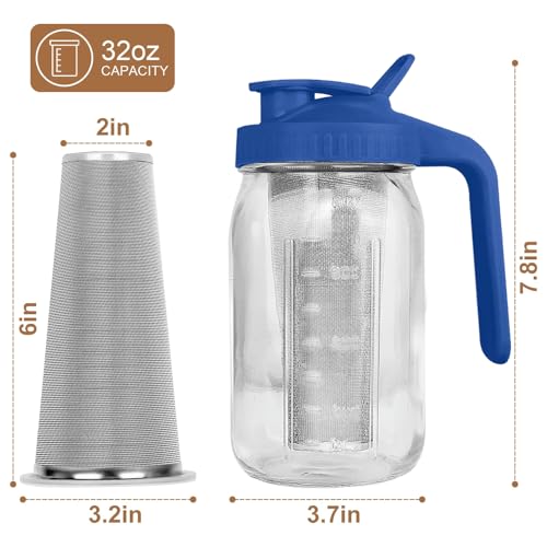 Cold Brew Coffee Maker (Blue / 32 Ounces)
