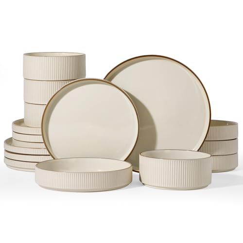 Star Stoneware Dinnerware Sets with Pasta Bowls (16 Count)