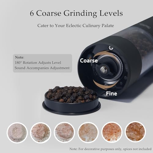 Electric Salt and Pepper Grinder Set (Black)