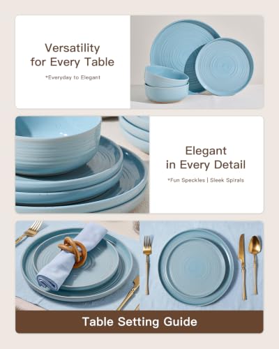 Ceramic Dinnerware Sets for 8 (Ice Blue)