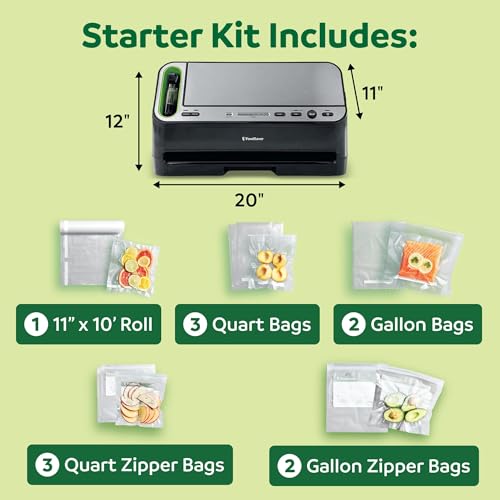 V4400 2-in-1 Vacuum Sealer Machine with Automatic Vacuum Sealer Bag Detection and Starter Kit