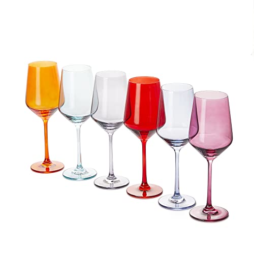 Colored Wine Glass Set (6 Count)