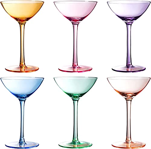 Colored Coupe Glasses Set of 6 (6 Count)