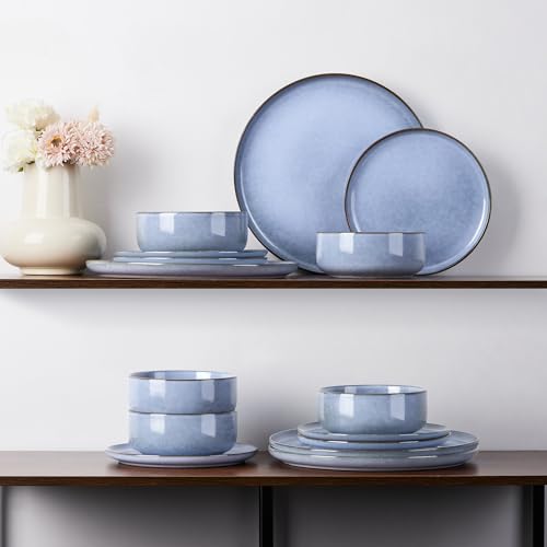 24 Piece Reactive Glaze Dinnerware Sets