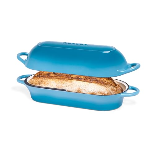 Enamelled Cast Iron Bread Loaf Pot (34cm x 16cm / Light Blue)