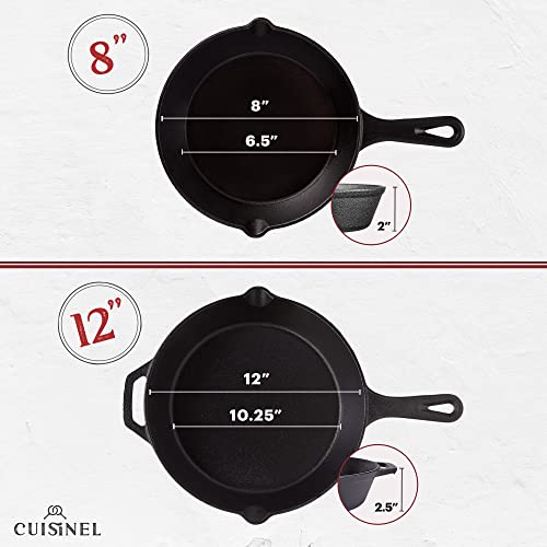 Cast Iron Skillet Set (8"+12")
