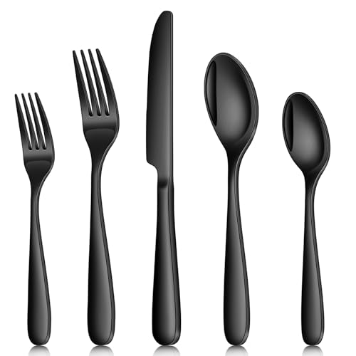 Black Silverware Set for 12 (60 Count)