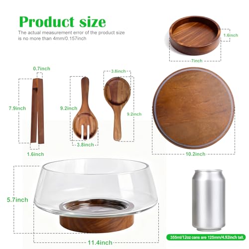 Extra Large Glass Salad Bowl with Lid Set