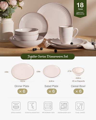 Jupiter Stoneware Dinnerware Sets (18 Count)