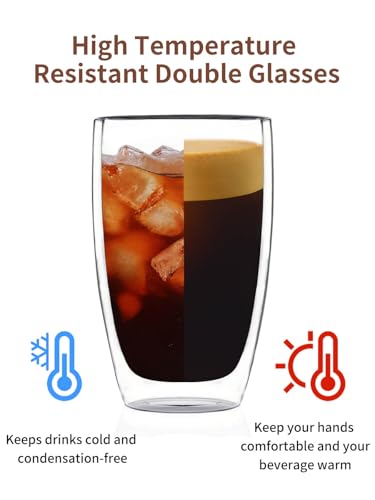 17oz Double Wall Glass Coffee Mugs (1 mugs)